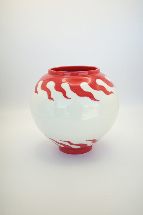 porcelain flame vase