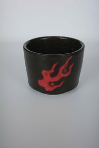black clay red flame cup