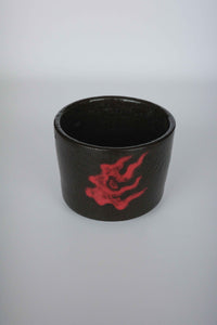 black clay red flame cup