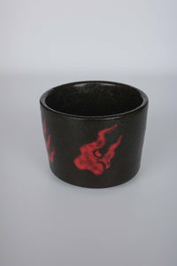 black clay red flame cup
