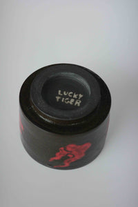 black clay red flame cup